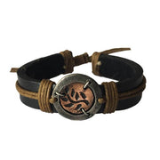 Pull Tie Leather Bracelet - Olive Branch