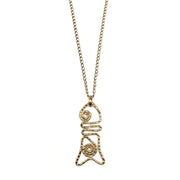 Gold Plated Pendant Necklace - Spiral Fish