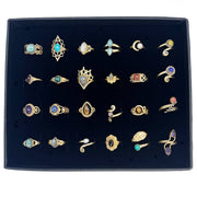 Tanvi gold plated rings - 24 pack with Display
