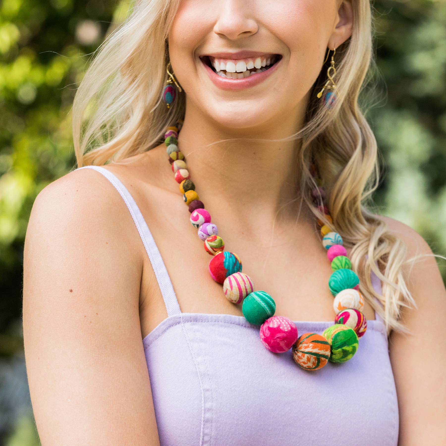 Aasha Kantha Handcrafted Large Beads Graduated Necklace