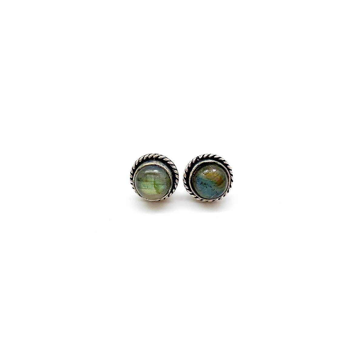 Handcrafted Semiprecious Stone Post Earrings - Labradorite