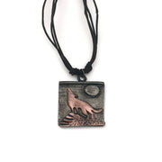 Pewter Necklace - Coyote Howling at Moon