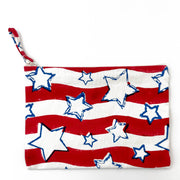 Handcrafted Canvas Pouch with Block-Printed Stars & Stripes