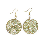Seed Bead Sprinkle Earrings - Sage Green
