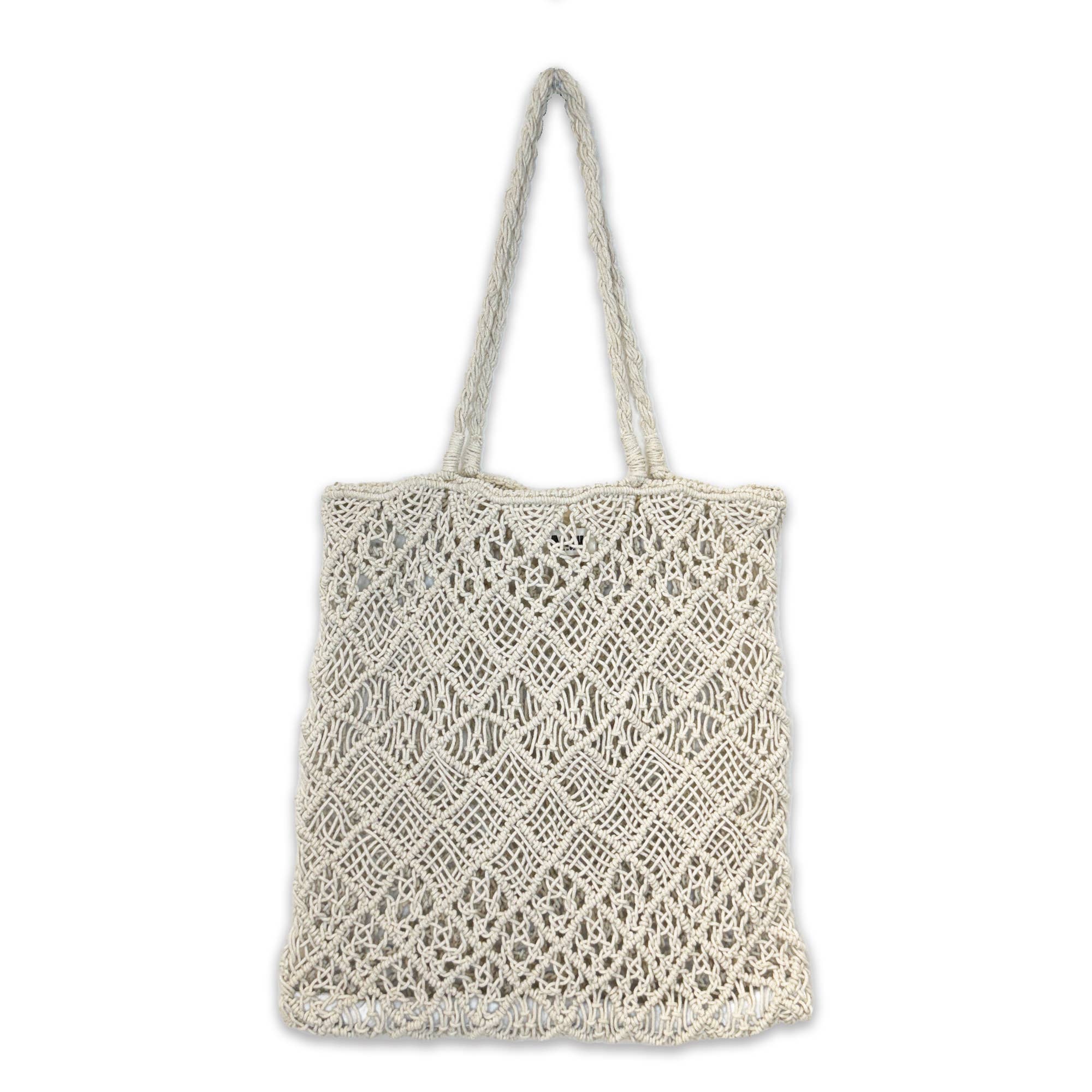 Shelby Bag - Woven White Macrame Bag