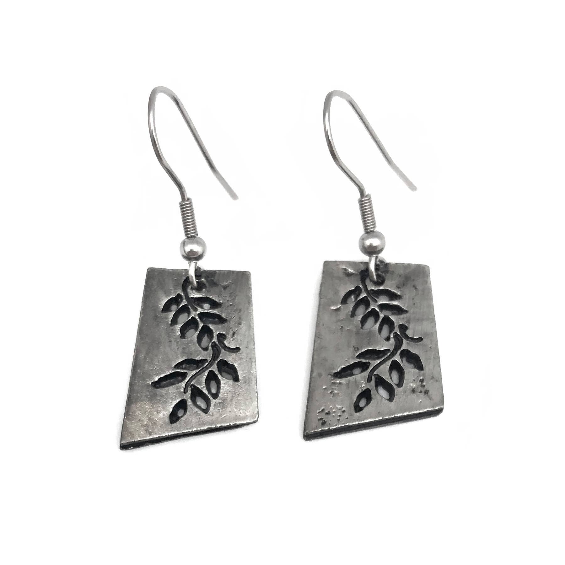 Pewter Earrings - Leafy Vines