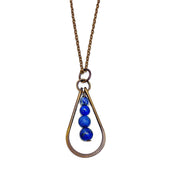 Banjara Collection Necklace - Brass Teardrop and Lapis Beads