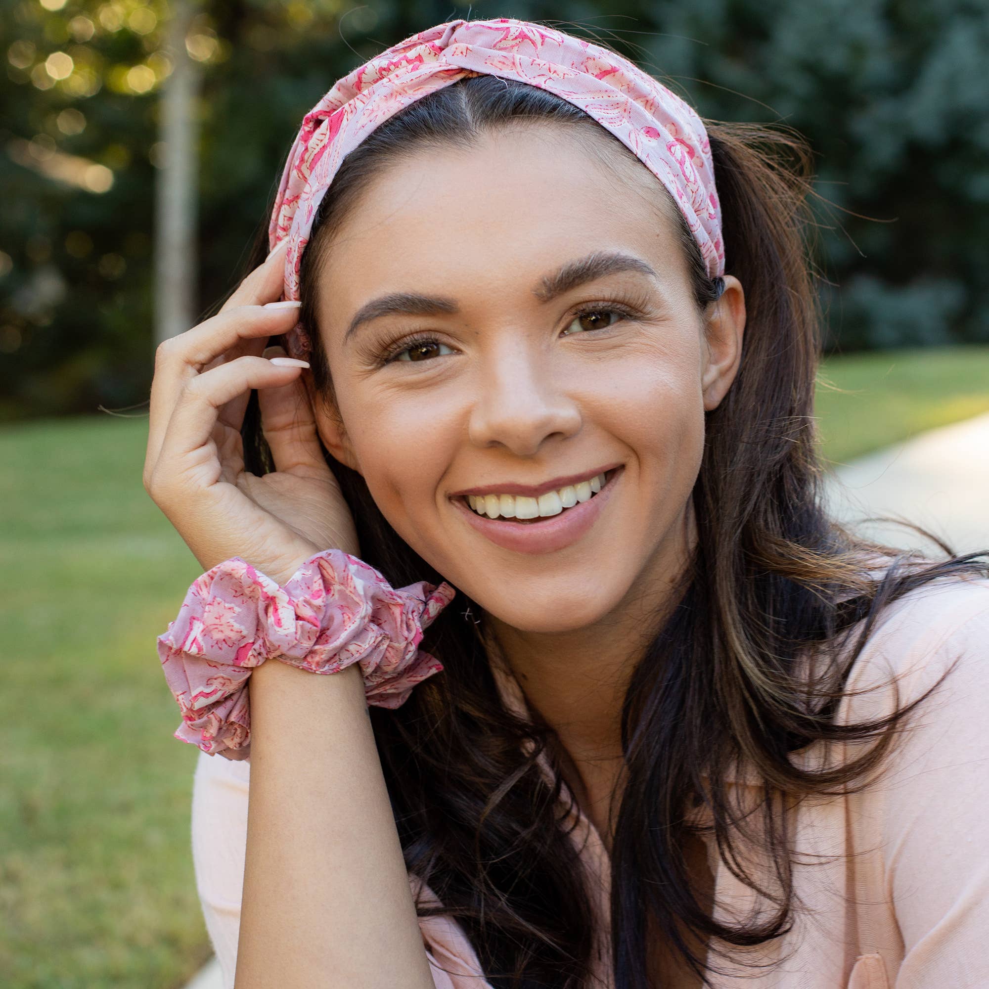 Block Printed Hair Accessories - Medium Scrunchies Prepack