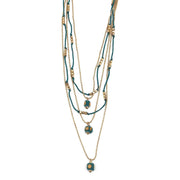 Sachi Ocean Sky Collection Necklace - 5 Strand Chain & Beads