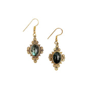 Tanvi Collection Earrings - Gold Diamond with Labradorite