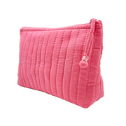 Aviva Collection - Quilted Solid Cotton Travel Pouch