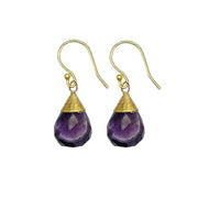 Gold-Plated Amethyst Teardrop Earrings