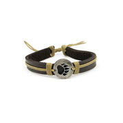 Pull Tie Leather Bracelet - Bear Paw Print