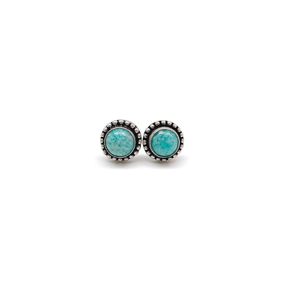 Handcrafted Semiprecious Stone Post Earrings - Amazonite