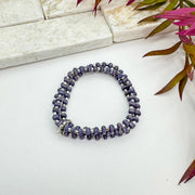 Sachi Wood Bead Wrap Bracelet - Purple