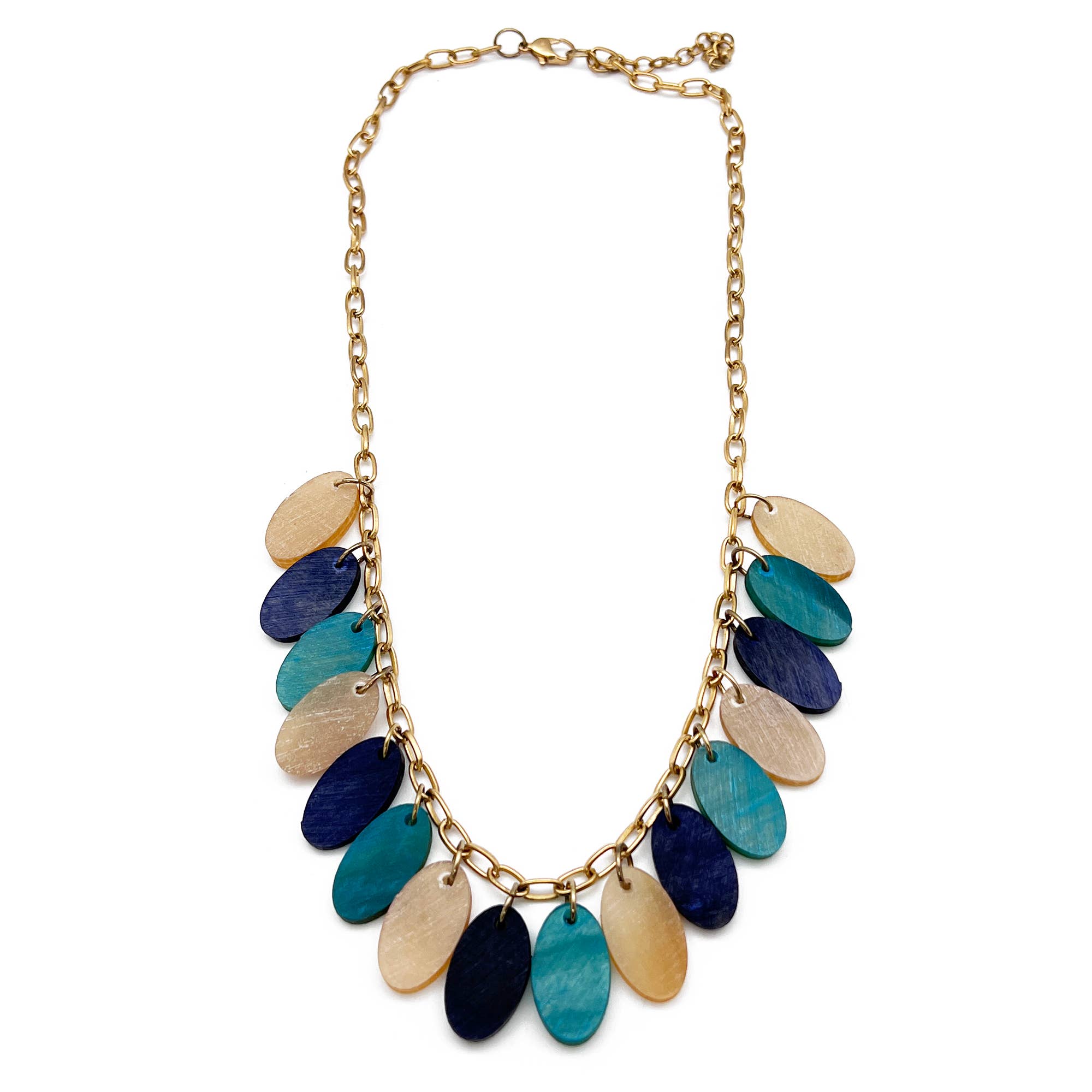 Omala Azure Coast Collection Necklace - Small Ovals on Chain
