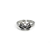 Handcrafted Silver Plated Brass Lotus Ring