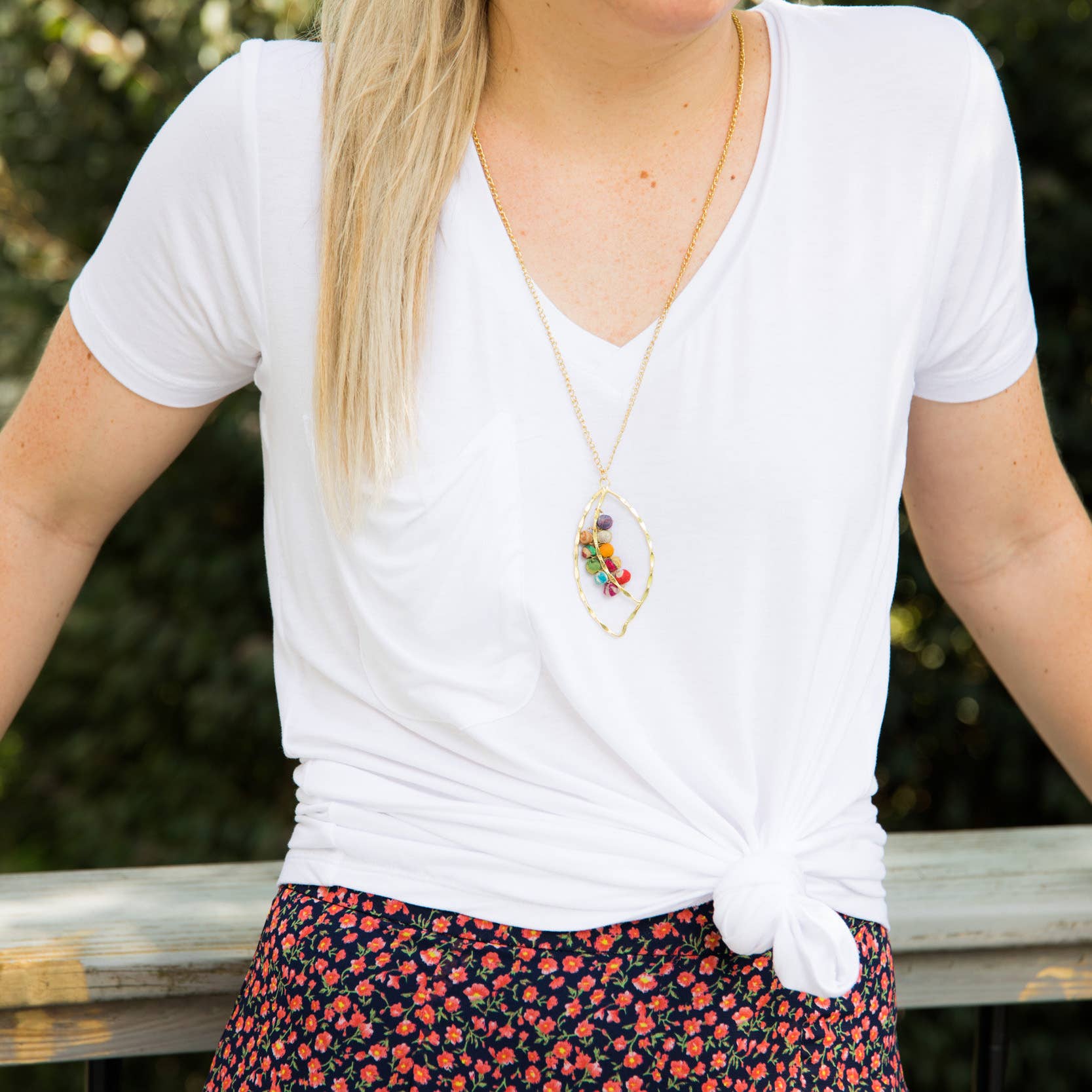 Aasha Leaf Pendant Necklace