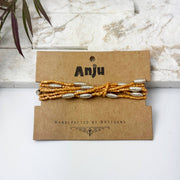 Seed Bead Stretch Bracelet - Tan