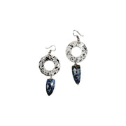 Banjara Collection Earrings - Sodalite, Silver Open Rings