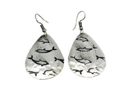 Dolphin Silver Engraved Earrings