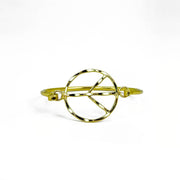 Handcrafted Gold Plated Peace Sign Bracelet