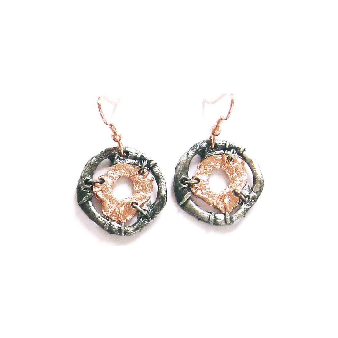 Pewter Earrings - Abstract Circle