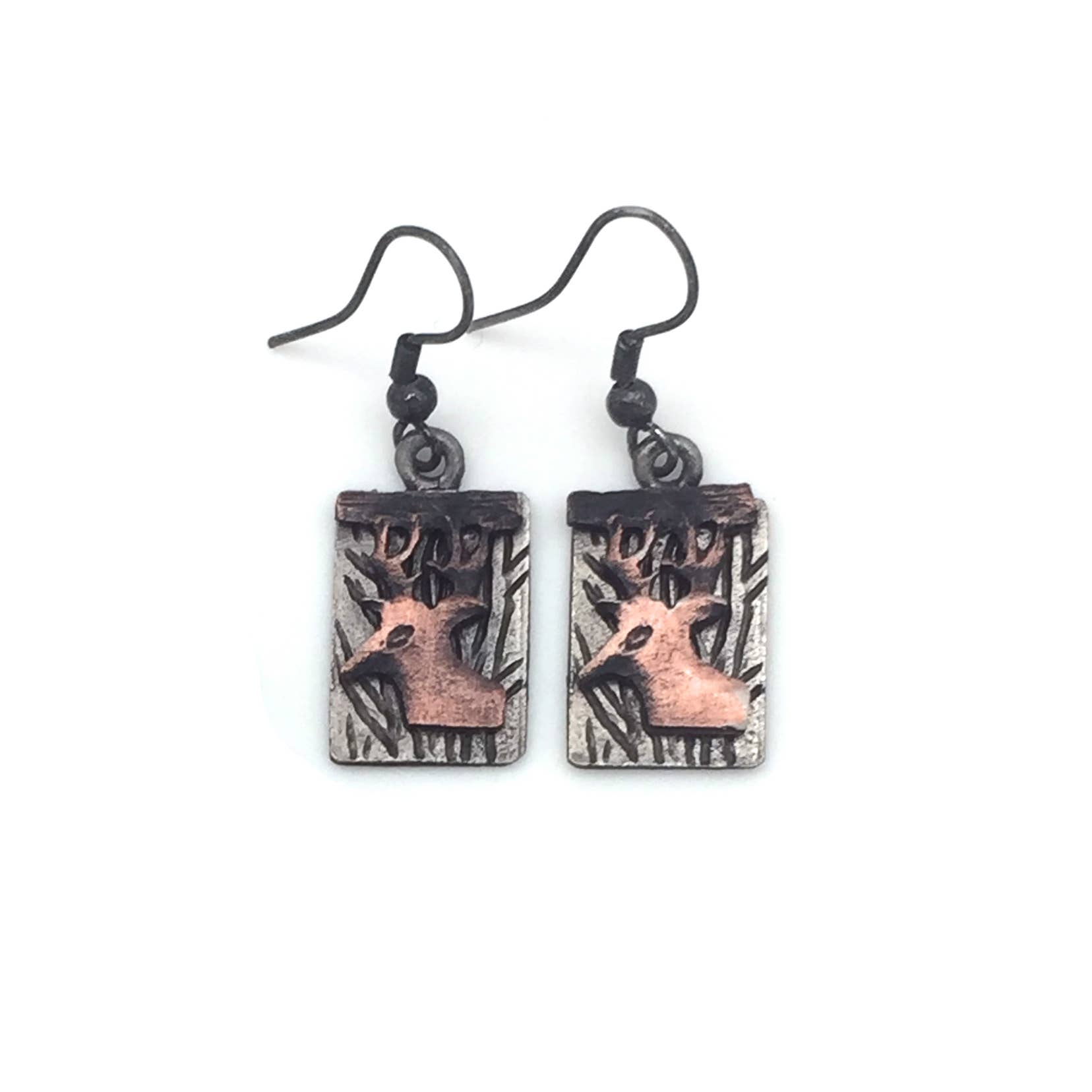 Pewter Earrings - Elk Head