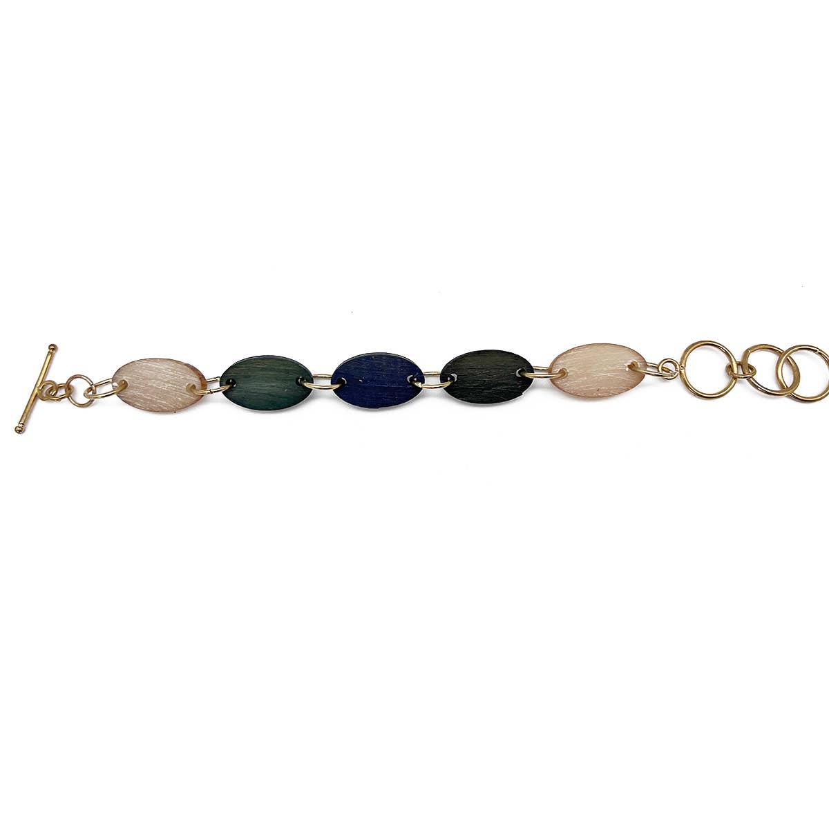 Omala Misty Greens Bracelet - Small Ovals with Toggle Clasp
