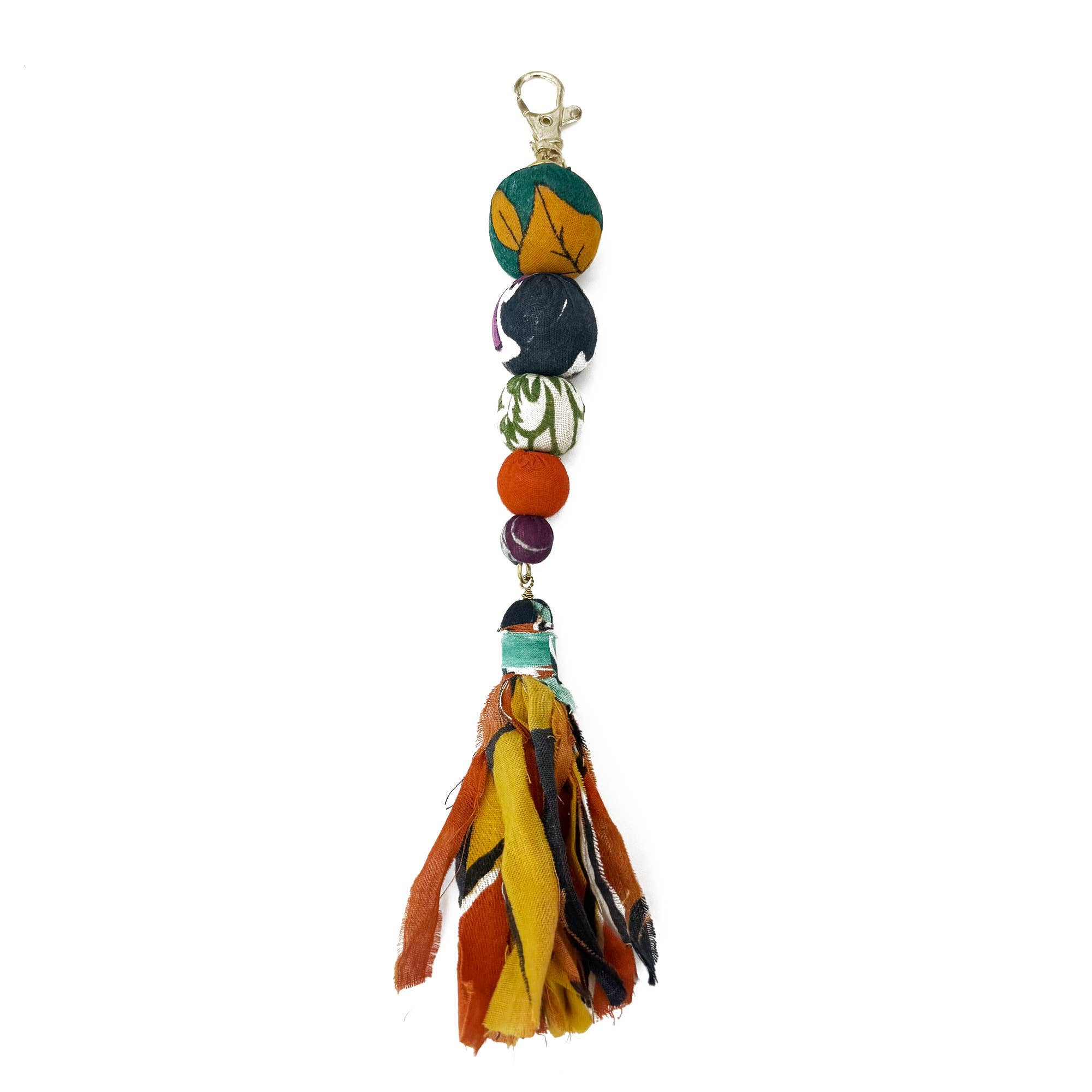 Aasha Bag Charm - Stacked Beads & Tassel
