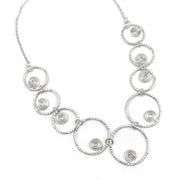 Silver Plated Necklace - Small Spirals in Hoops