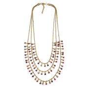 Sachi Mulberry Mix Necklace - Mixed 3 Strands Drop Beads