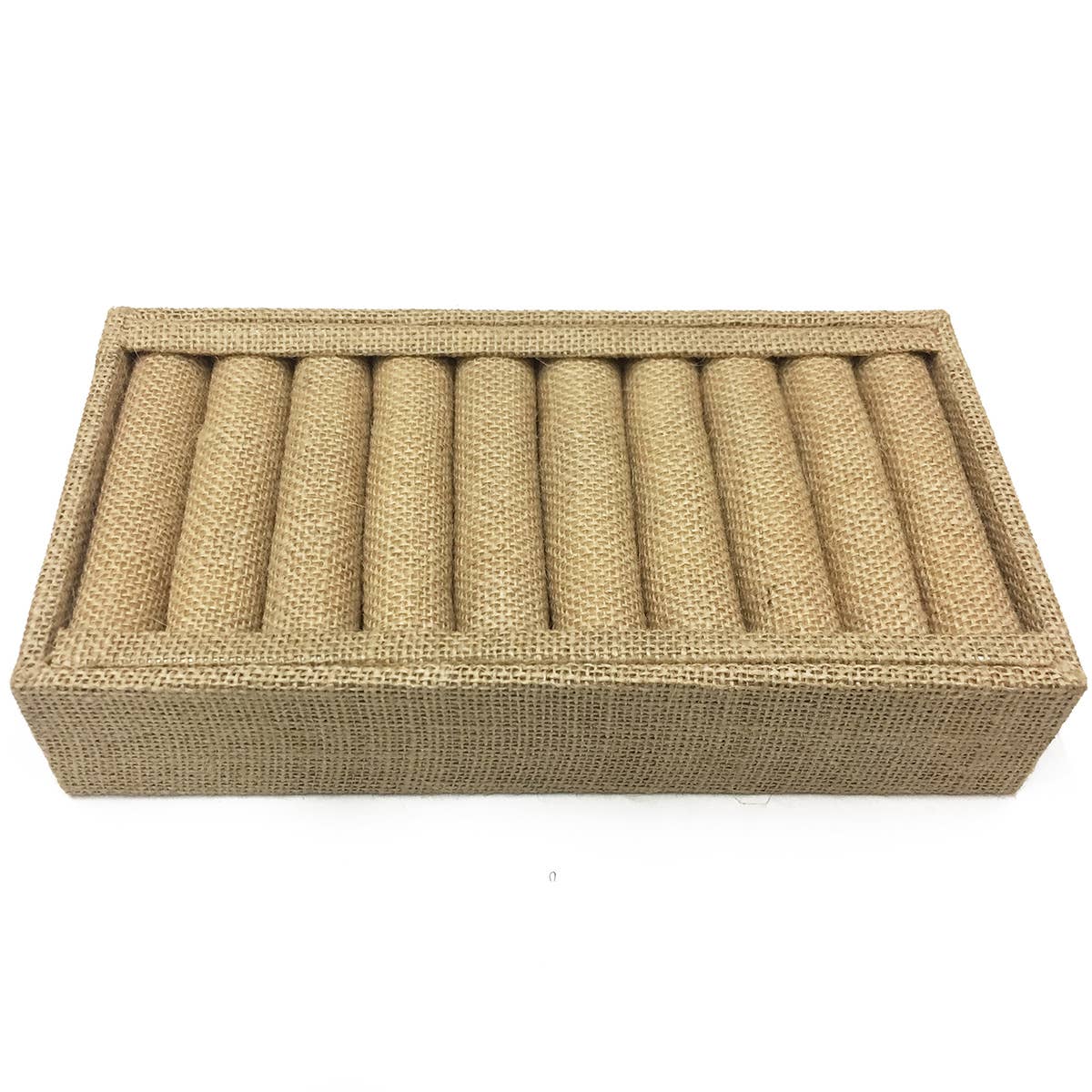 Small Slotted Bangle Display - Tan Burlap