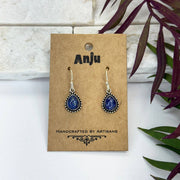 Handcrafted Semiprecious Small Stone Earrings - Lapis