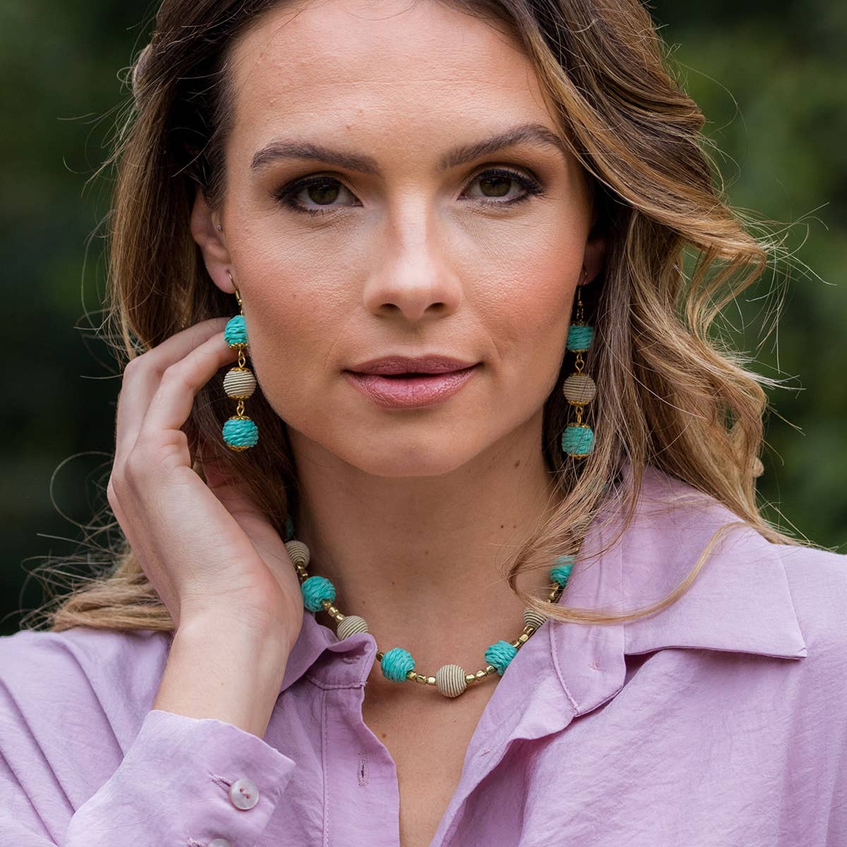 Sachi Turquoise Waters Necklace - Short Length, Small Orbs