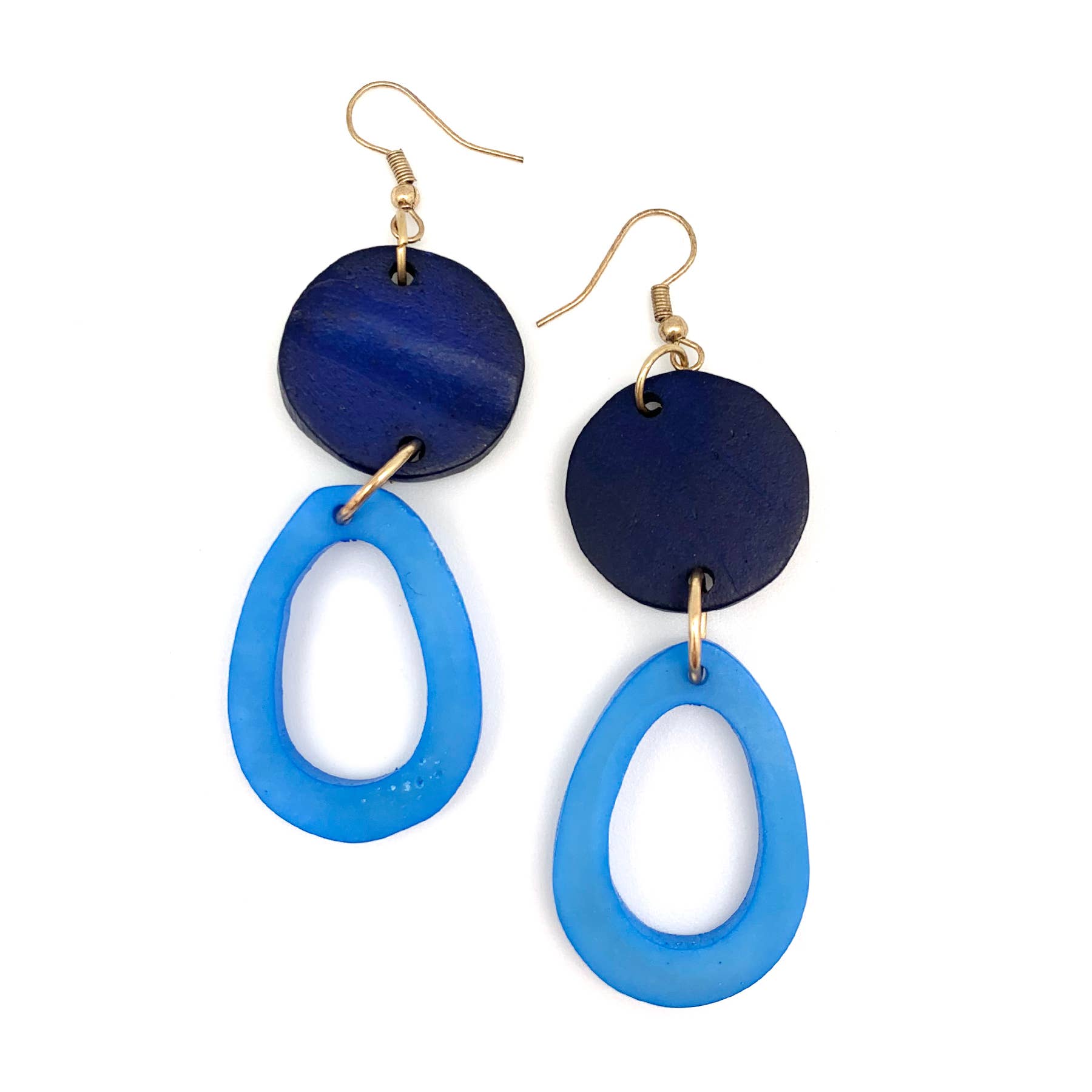 Omala Heliotrope Collection Earrings - Disc and Oval Beads