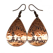 Keep It Simple Copper Engraved Earrings