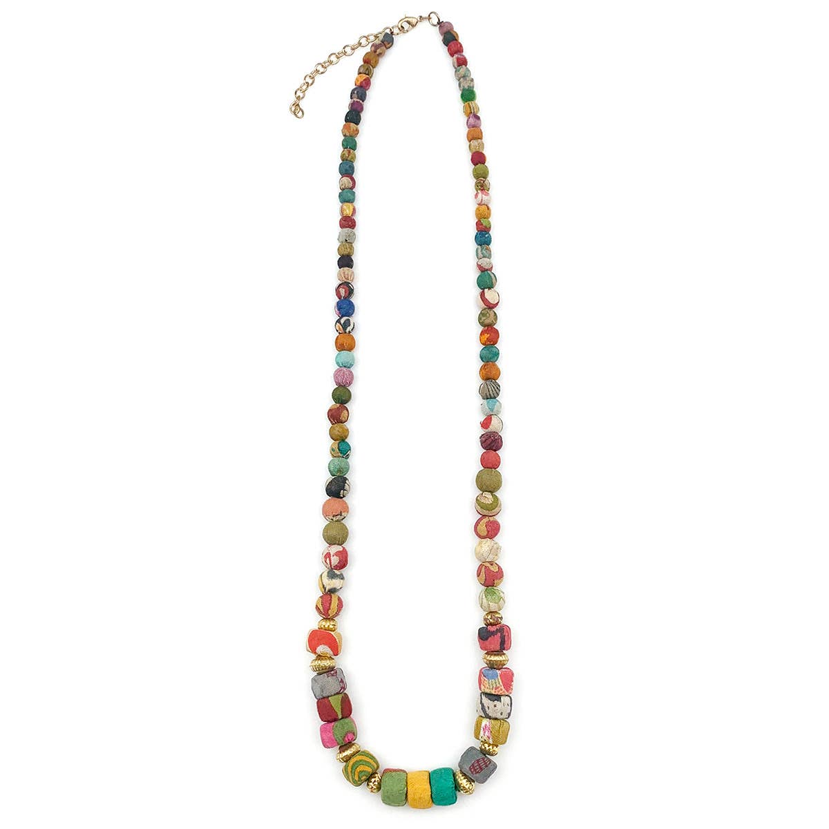 Aasha Small Round to Medium Kantha Handcrafted Necklace