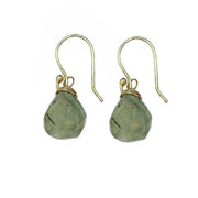 Gold-Plated Prehnite Teardrop Earrings
