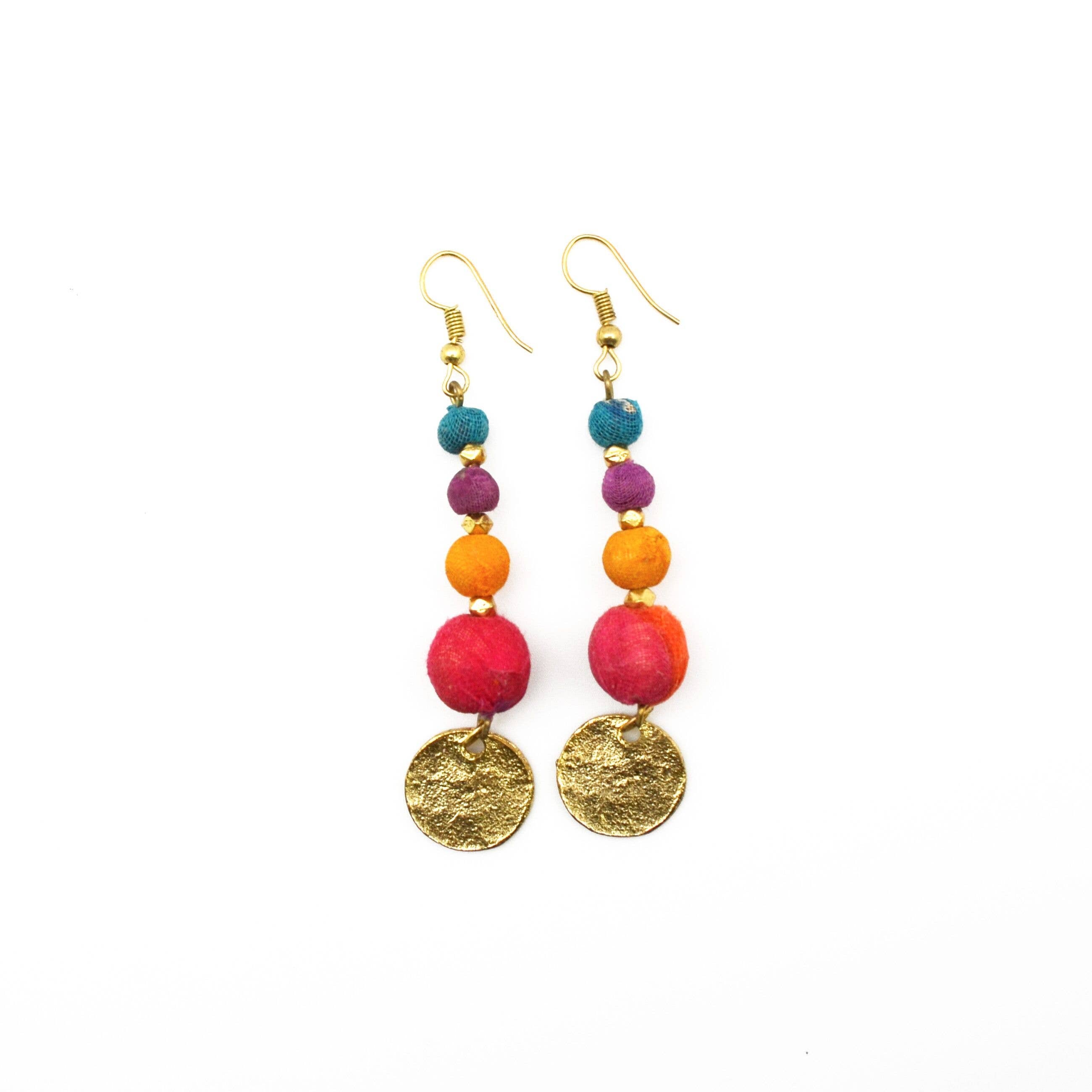 Aasha Hammered Disc Earrings