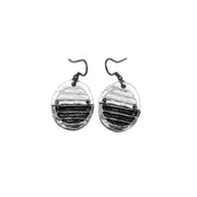 Pewter Earrings - Striped Circles