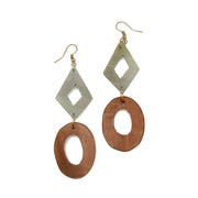 Omala Natural Beige Collection Earrings - Diamond and Oval
