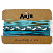 Weave & Wander Sky & Steel Trio Bracelet Set
