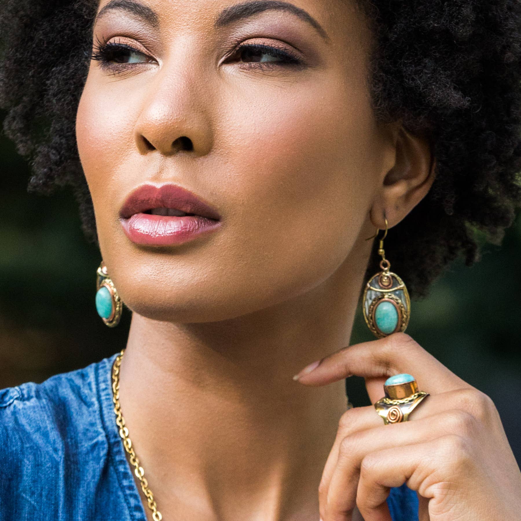 Mixed Metal Earrings with Semiprecious Stones Prepack
