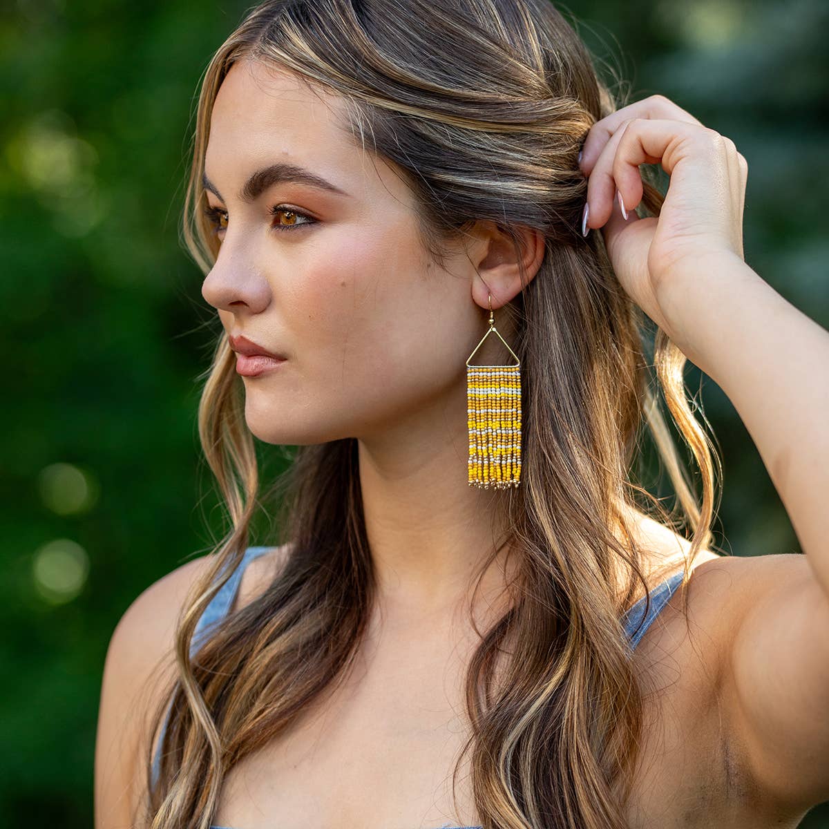 Seed Bead Color Waterfall Earrings - Multiple Color Styles