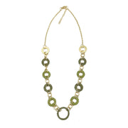 Sachi Raffia Rings Necklace - Olive and Green Small Rings