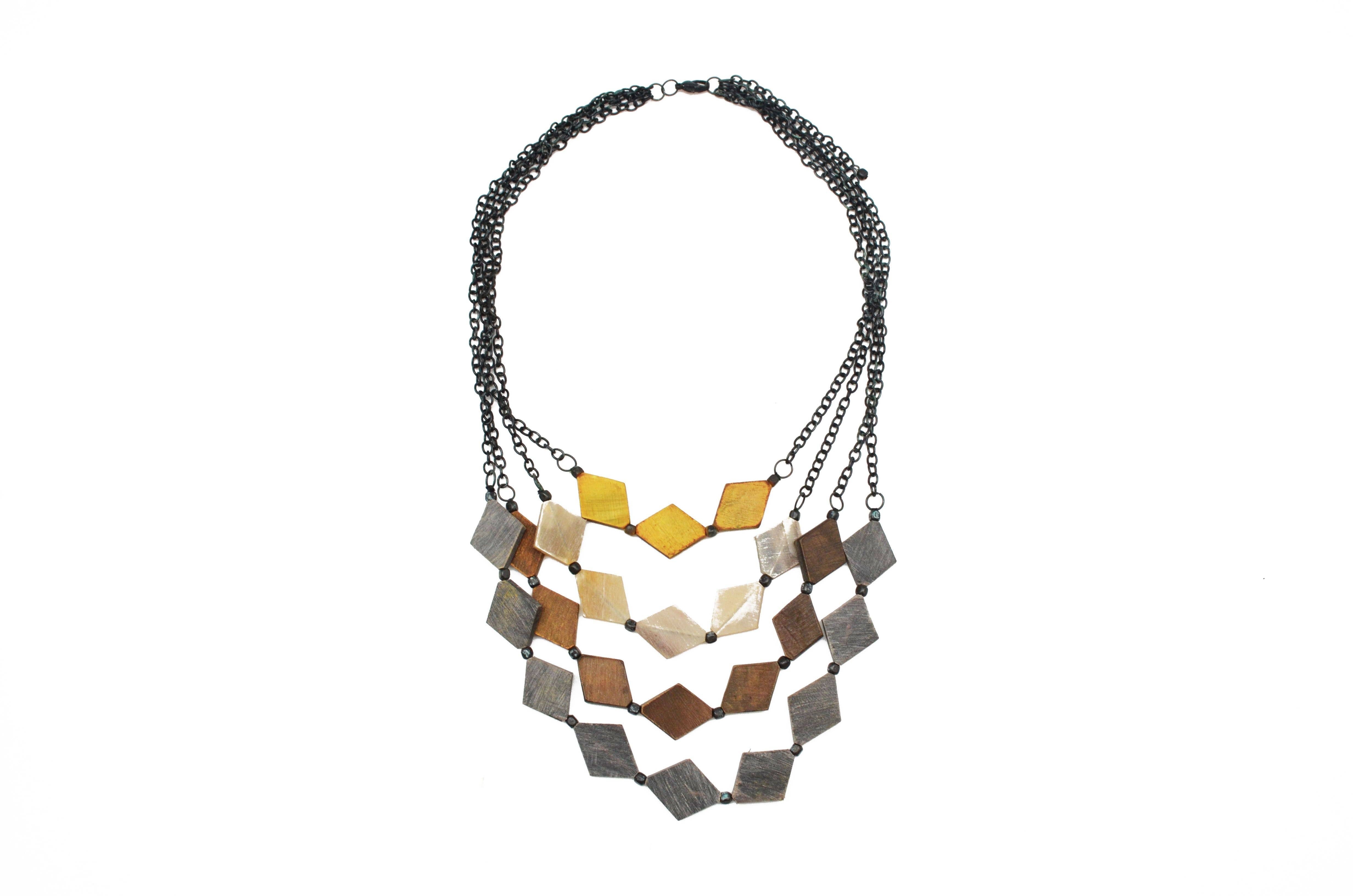 Omala Autumn Neutrals Collection Necklace - Diamond Beads