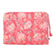 Peony Bloom Large Laptop Bag - Block Printed Organic Cotton