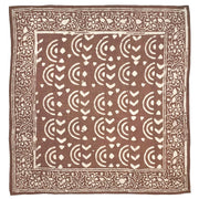 Block Printed Bandana - Light Brown Round and Triangle Lines