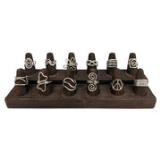 Silver Plated Adjustable Ring Prepack And Display - 12 Rings